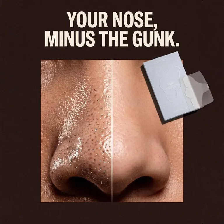 Static: Your nose, minus the gunk. En næse delt i før og efter.